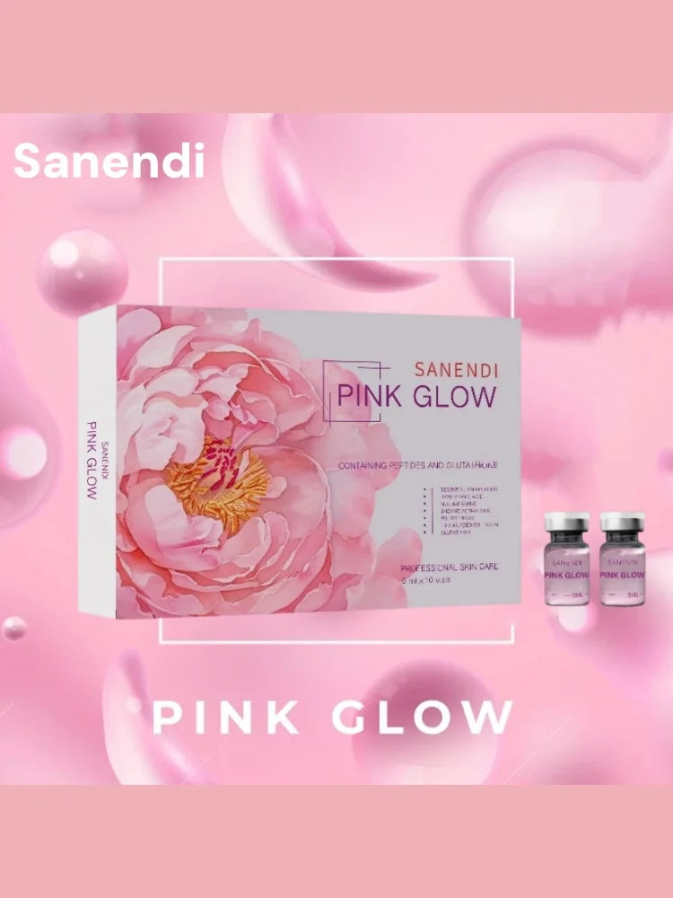 Sanendi New 2025 Pink Glow Home Care PDRN Pink Peptide Dr.Pen Serum for Facial Skin Boosting Brightening Fine Line 10vials*5ml