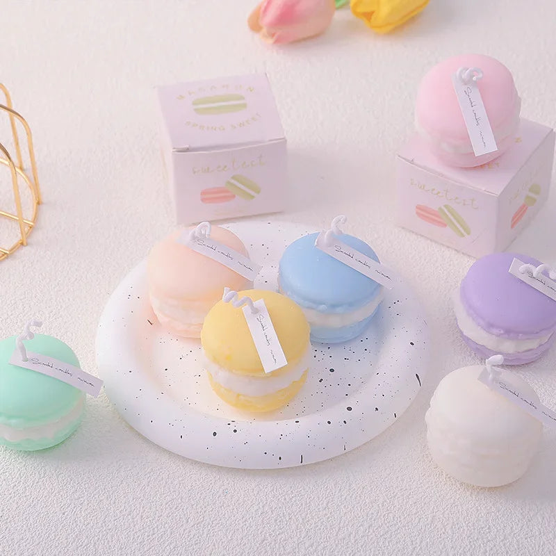 Scented Candles Macaron Shaped Aromatherapy Handmade Soy Candle Long Lasting Scent for Home Decor Air Freshener Birthday Gifts