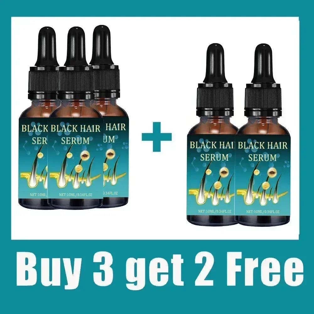 Gray-to-Black Hair Oil Restores Hair's Natural Black Pigment Nourishes Hair Follicles Reduce Breakage Soothes Scalp Adds Shine