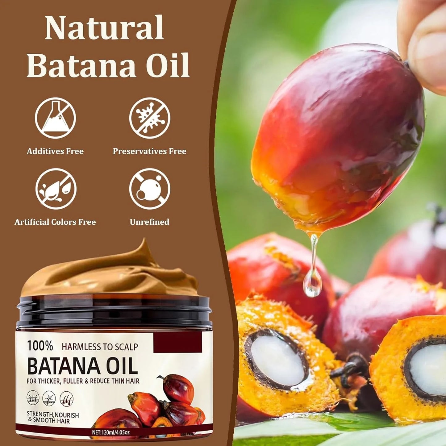 Batana Oil Hair Care Product Clean Supple Hair Care Lotion Soften Hair Reduce Rough Hair Split Increase Hair Elasticity HairCare