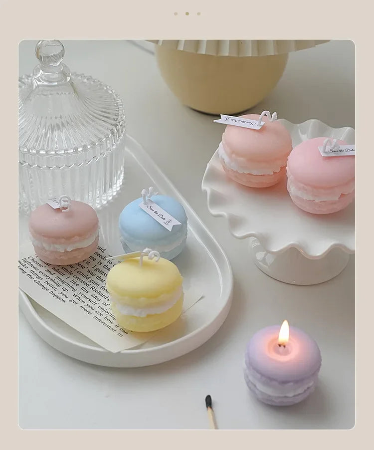 1Pc Lovely Mini Macaron Scented Candle Girls Bedroom Living Room Air Fragrancing Scented Home Decoration Wedding Souvenir Gift