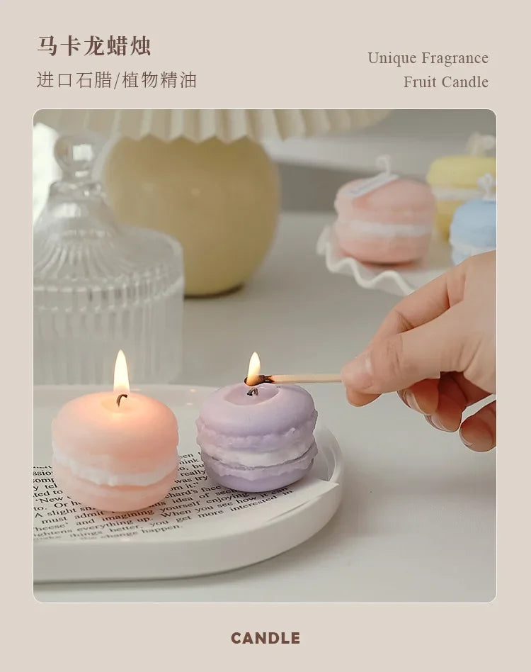 1Pc Lovely Mini Macaron Scented Candle Girls Bedroom Living Room Air Fragrancing Scented Home Decoration Wedding Souvenir Gift