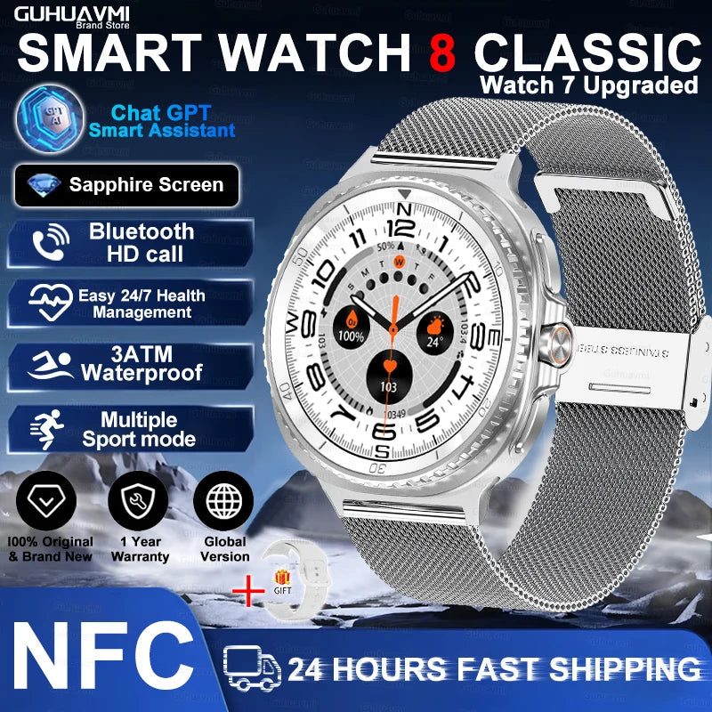 NEW Health monitoring Smart Watch 46mm1.43inch AMOLED Screen IP68 Waterproof Heart Rate Monitor blood pressure Sport SmartWatch