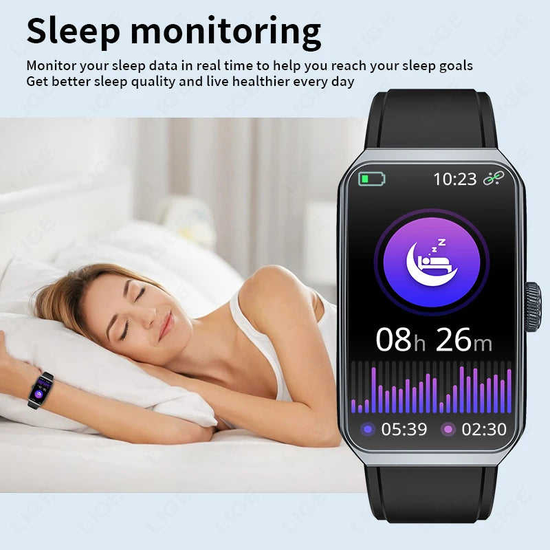 LIGE Smart Watch Health Heart Rate Monitoring Message Smart Reminder Mulit Sport Mode IP68 Waterproof Smartwatch For Android IOS