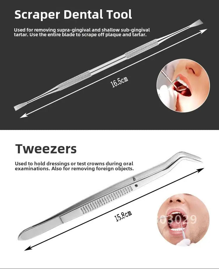 Oral Care Dental Cleaning Kit - Toothpick Stain Remover Teeth Scale Removal Tool Adult Dental Probes Tongue Scraper & More