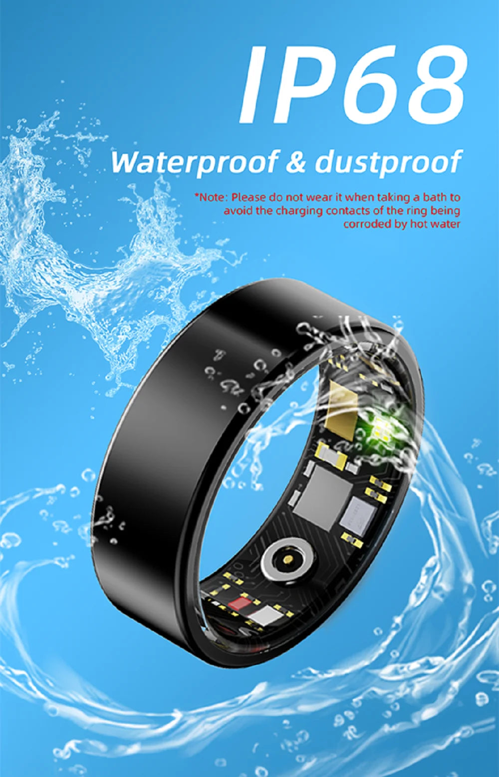 New Health Smart Ring Couple Sports Fitness 24H Heart Rate Sleep Monitoring IP68 Waterproof Men Women Care For Family