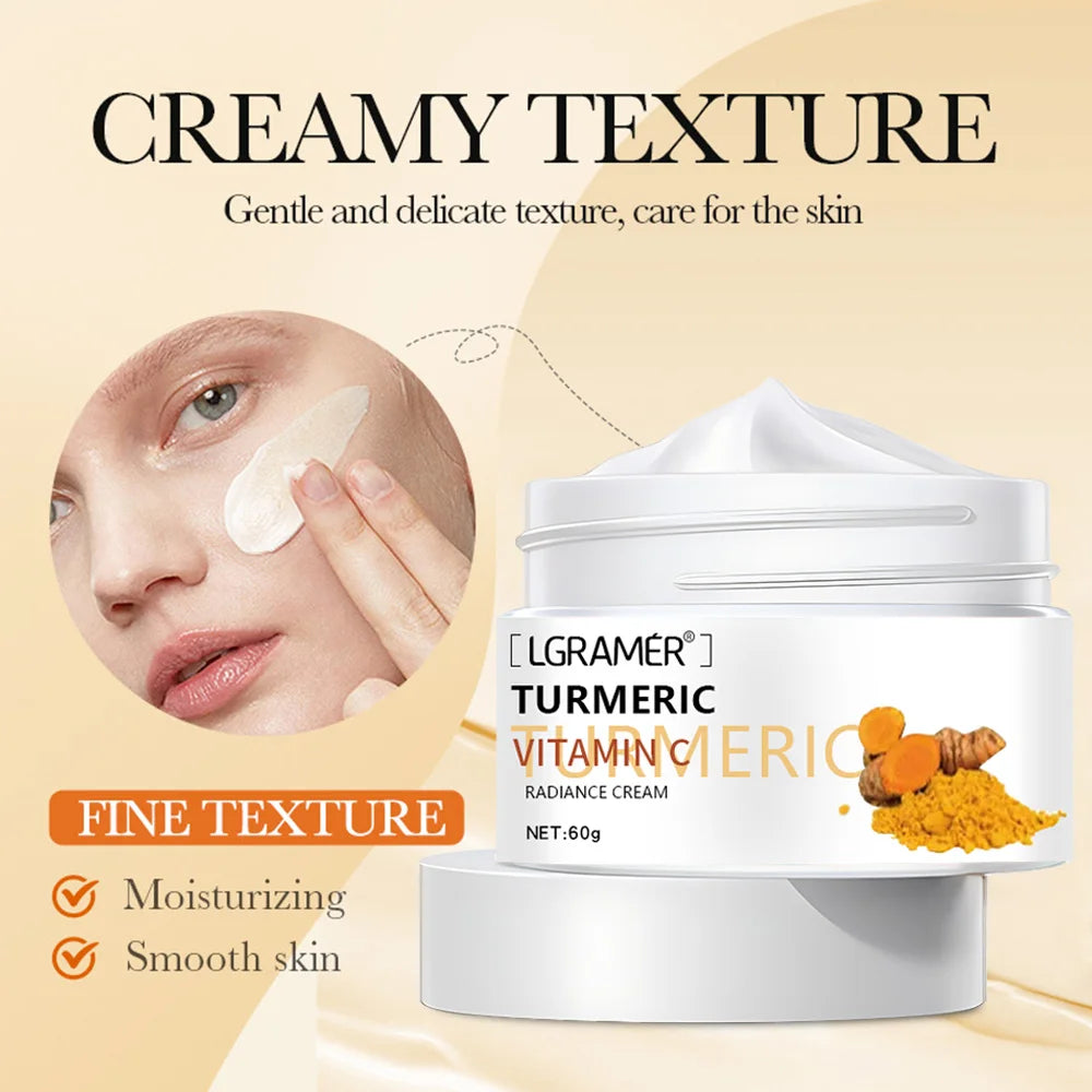 Turmeric Face Cream for Face Body Natural Turmeric Skin Brightening Lotion Vitamin E Cream with Hyaluronic Acid and Collagen