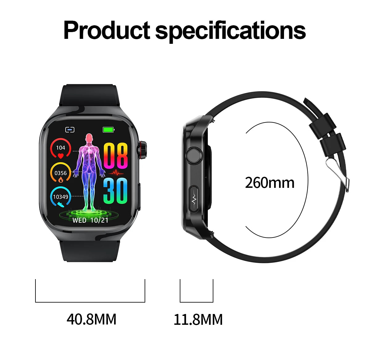 New Micro Physical Examination Five Organ Health Smartwatch Blood Pressure Uric Acid Body Fat Watches Bluetooth Call Smart Watch