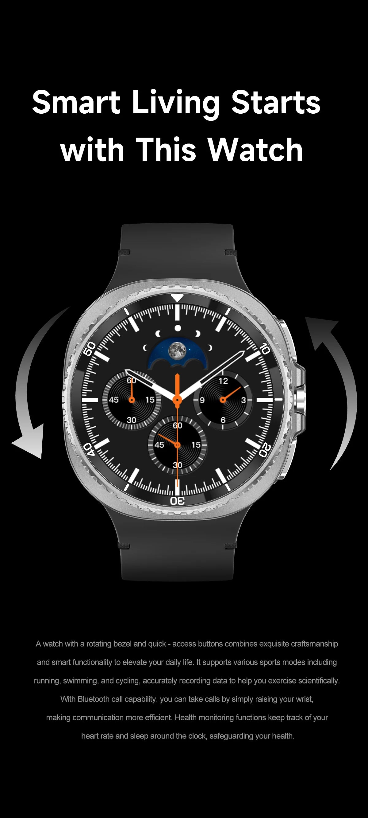 NEW Health monitoring Smart Watch 46mm1.43inch AMOLED Screen IP68 Waterproof Heart Rate Monitor blood pressure Sport SmartWatch