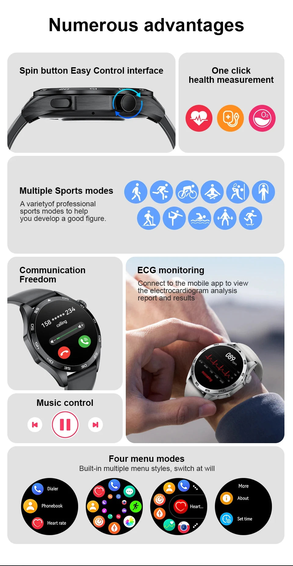 LIGE ECG AI Healthy Diagnose Smart Watch Men Blood Oxygen Blood Pressure Sleep Monitoring Bluetooth Call Health Smartwatch Women