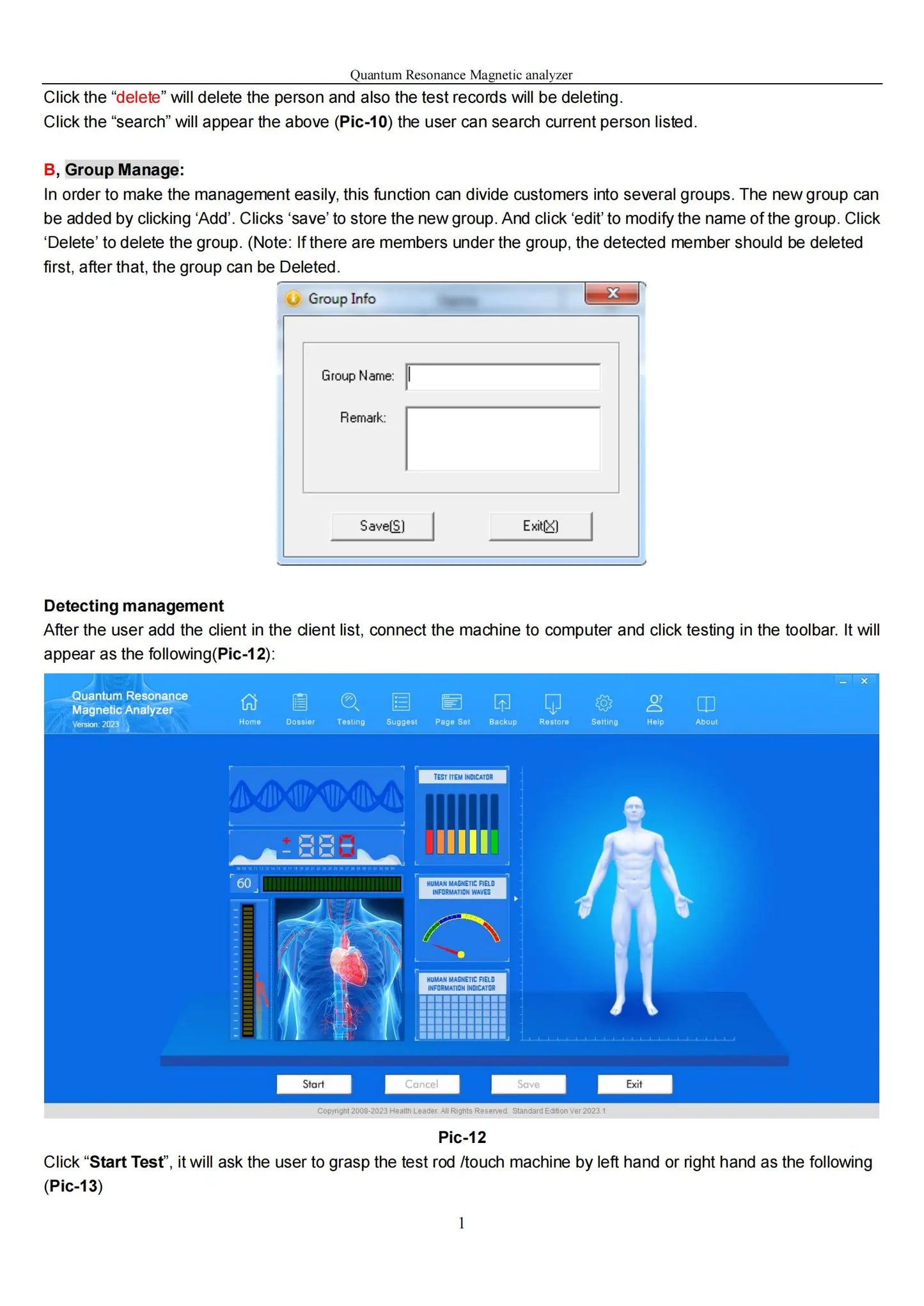 Multiple Test Quantum Weak Magnetic Resonance Body Analyzers Sub-Health Diagnostic Machine by Detection stick and wrist clip