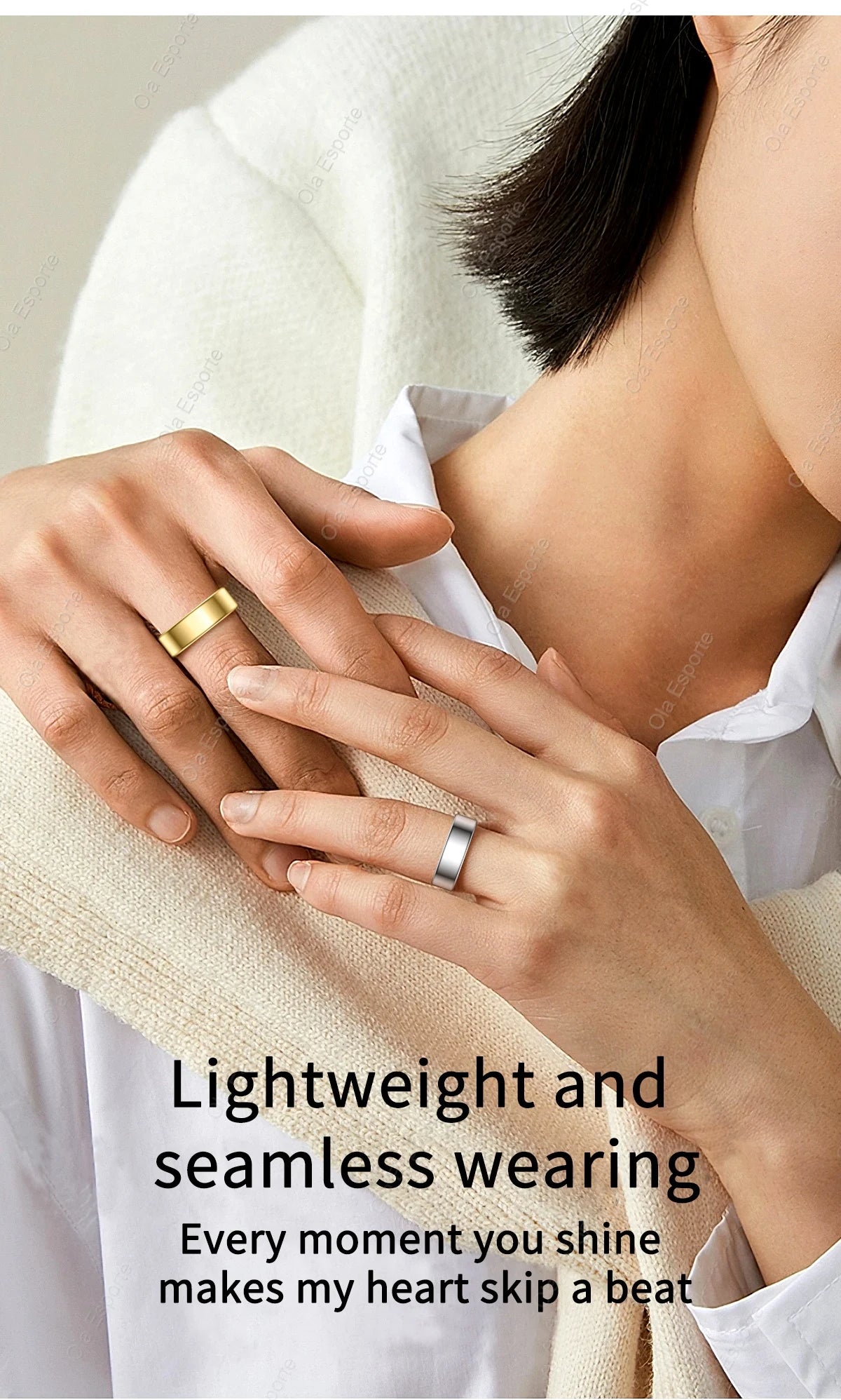 Smart Ring Blood Pressure Sleep Health Monitoring Multi-sport Mode smartring IP68 Waterproof Remote Care Men Women