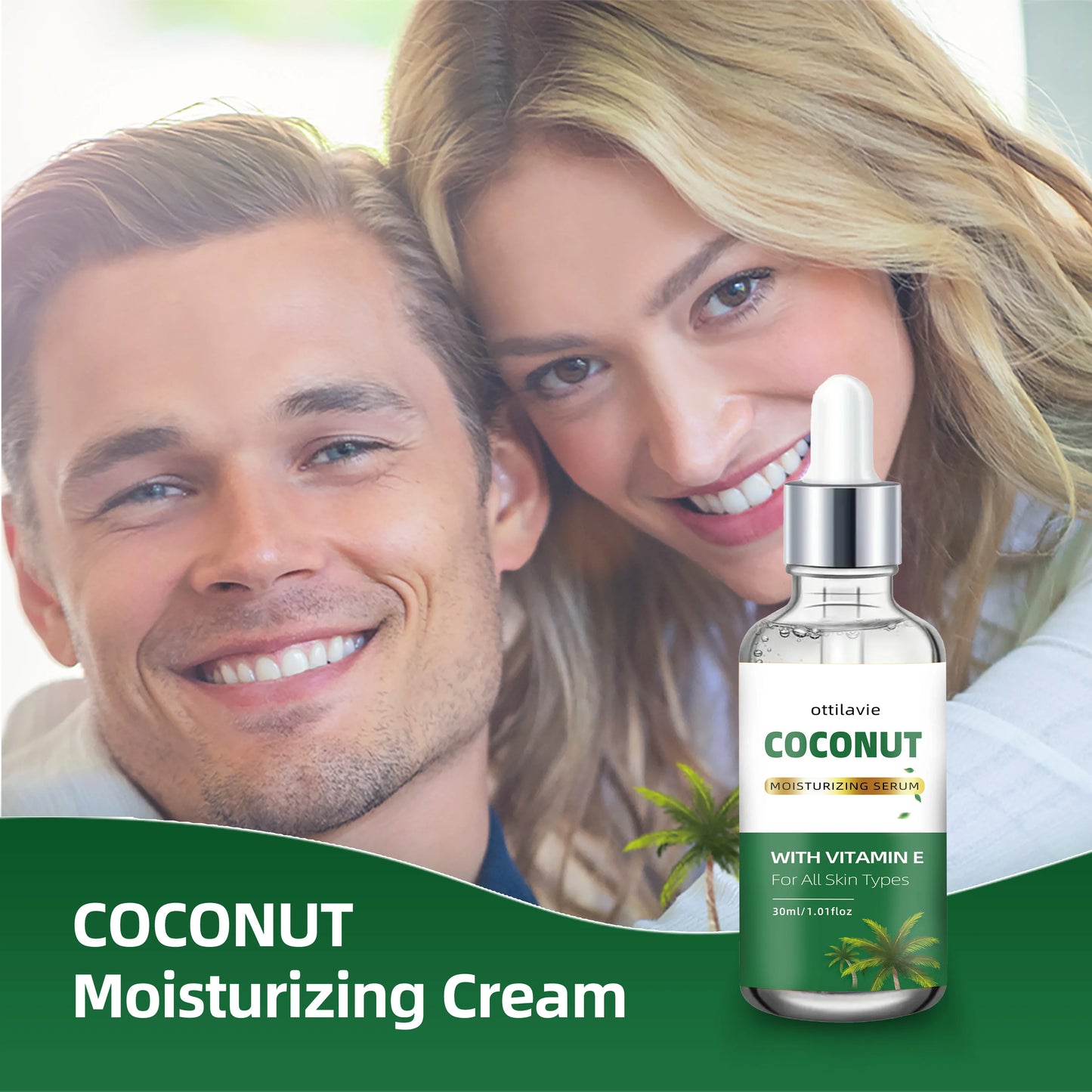 Coconut Essence with Vitamin E & Hyaluronic Acid – 24-Hour Hydration for All Skin Types, Day & Night Nourishment