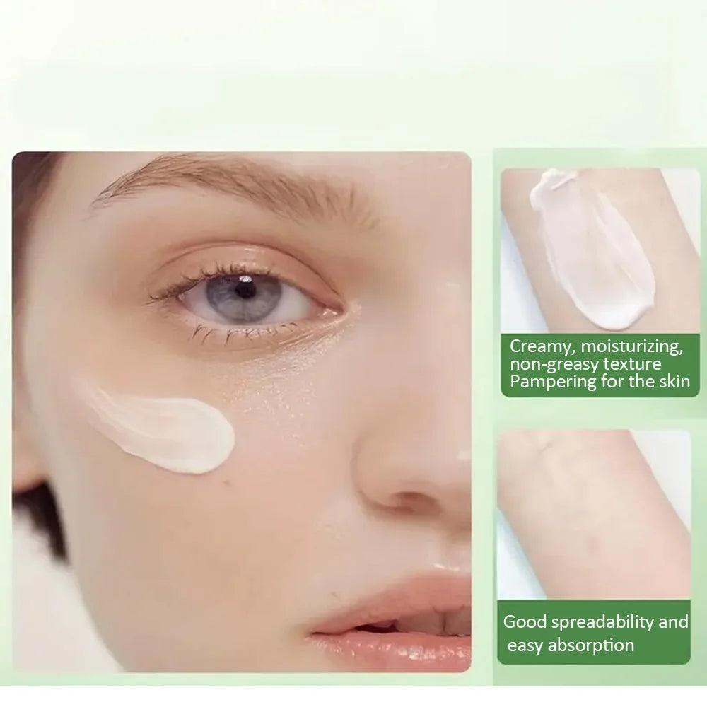 Ginseng Green Tea Facial Cream Moisturizing Containing Ginseng Extract Aloe Vera Leaf Juice for Dry Skin Care Suitable for All Skin Types
