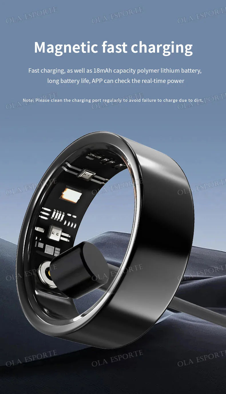 New Smart Ring Men Women Health Monitoring Heart Rate Blood Oxygen Sleep 5ATM Waterproof Multi Sports Fitness Tracker Rings 2025