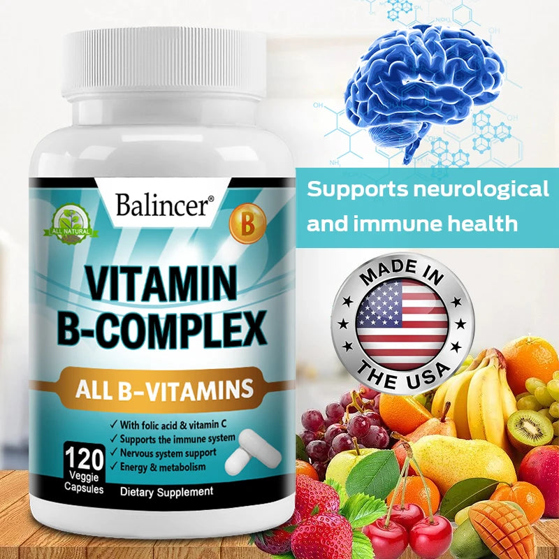 Balincer Vitamin B Complex Supplement - Heart Health, Nervous System Support, Energy Metabolism, Support Immune System