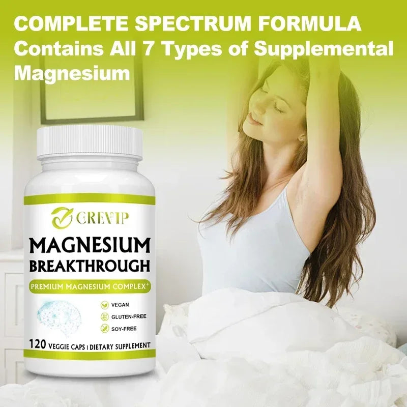 Magnesium Breakthrough - 7 Forms of Magnesium - Natural Sleep and Brain Supplement, Supports Muscle, Joint and Heart Health