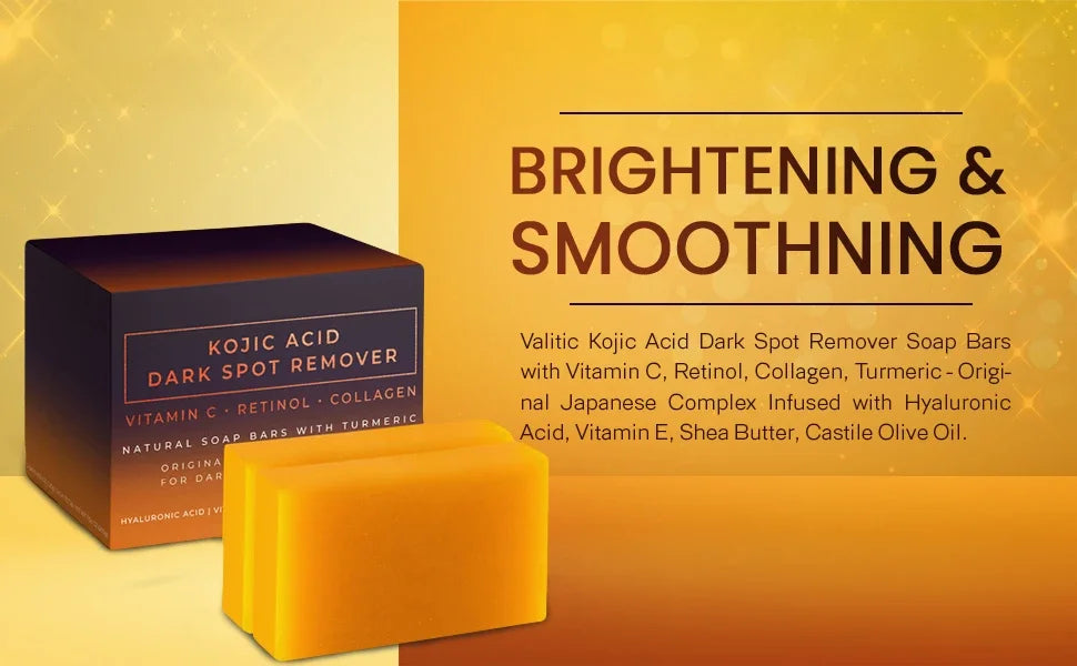 Kojic Acid Dark Spot Remover Whitening Soap Handmade Skin Care Deep Cleaning Moisturizing Cleansing Essential Soap Brighten Skin