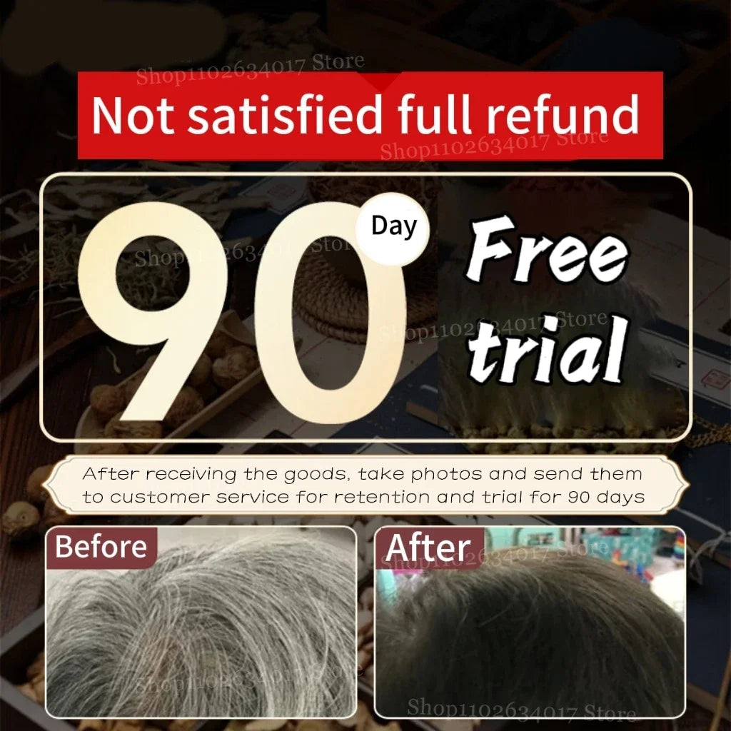 Gray-to-Black Hair Oil Restores Hair's Natural Black Pigment Nourishes Hair Follicles Reduce Breakage Soothes Scalp Adds Shine