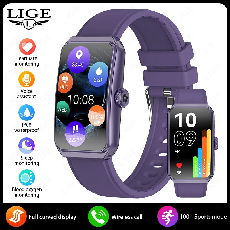 LIGE Smart Watch Health Heart Rate Monitoring Message Smart Reminder Mulit Sport Mode IP68 Waterproof Smartwatch For Android IOS
