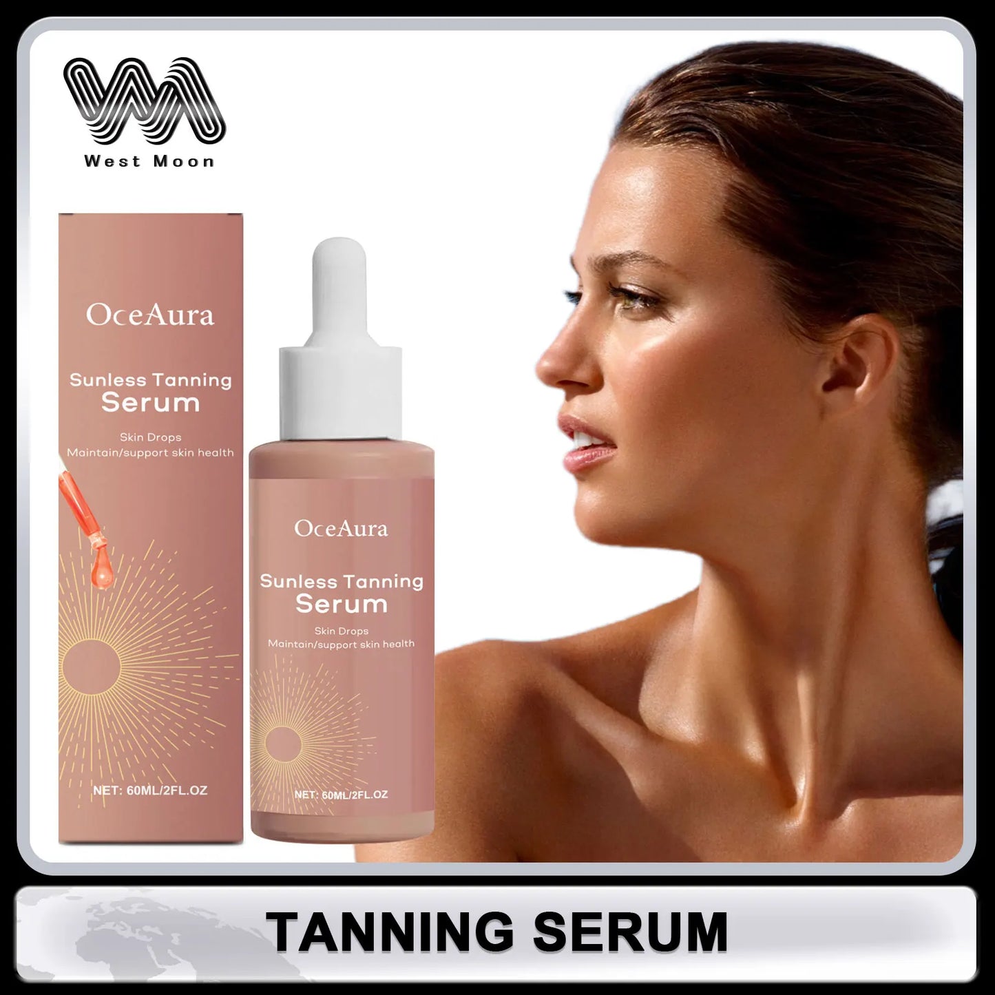 Self Tanner Water Serum for Face Body Skin Natural Sunless Outdoor Accelerator Prevent Dryness Natural Tanning Boosting Essence