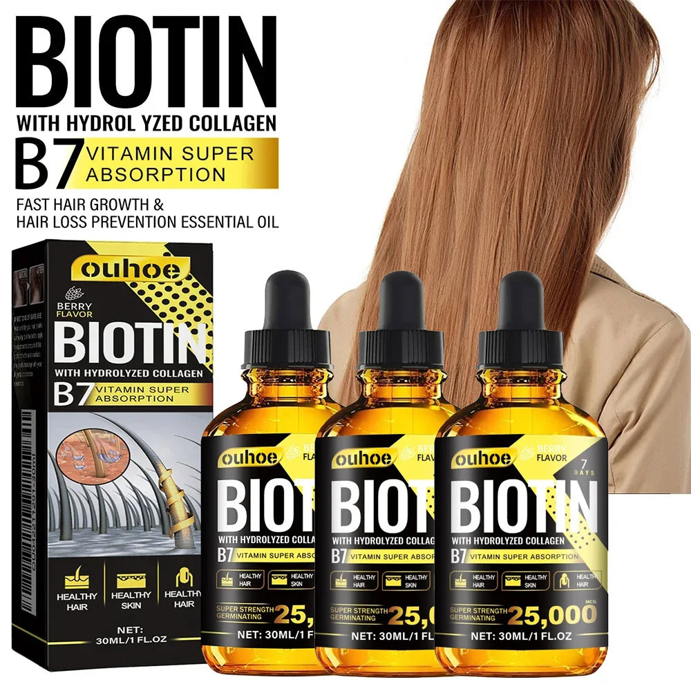 Collagen B7 Vitamin Hair Growth Essential Oil Prevent Hair Loss And Nourish With Essential Oil Scalp Treatment Set For Men Women