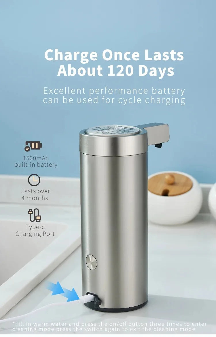 Intelligent automatic sensing 304 stainless steel soap dispenser,Kitchen Soap Machine Automatic Sensor Out of Hand Sanitizer Sma