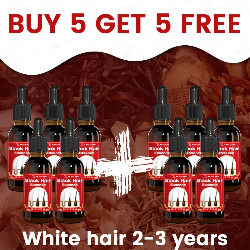 White to Black Hair Serum Gʀᴀʏ Hᴀɪʀ Tʀᴇᴀᴛᴍᴇɴᴛ Nᴀᴛᴜʀᴀʟ Cᴏʟᴏʀ Rᴇᴘᴀɪʀ Nᴏᴜʀɪsʜɪɴɢ Aɴᴛɪ-Hᴀɪʀ Lᴏss Cᴀʀᴇ Mᴇɴ Wᴏᴍᴇɴ