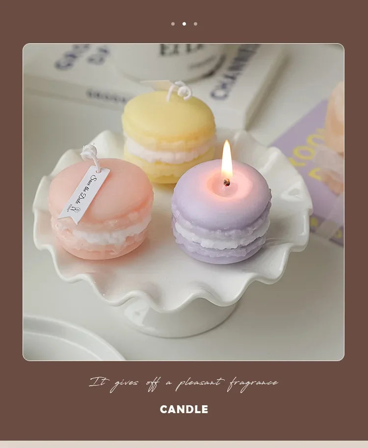 1Pc Lovely Mini Macaron Scented Candle Girls Bedroom Living Room Air Fragrancing Scented Home Decoration Wedding Souvenir Gift