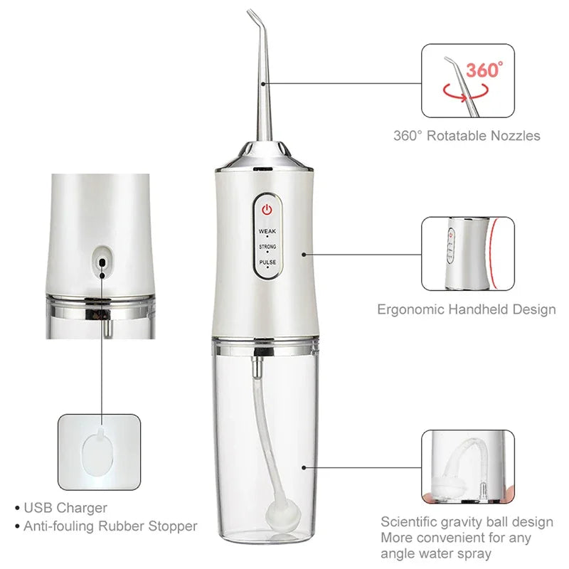 Tooth Water Flosser, Oral Rinser,Portable Wireless Oral Rinser,USB Charging,Suitable for Home Travel,Daily Teeth Care for