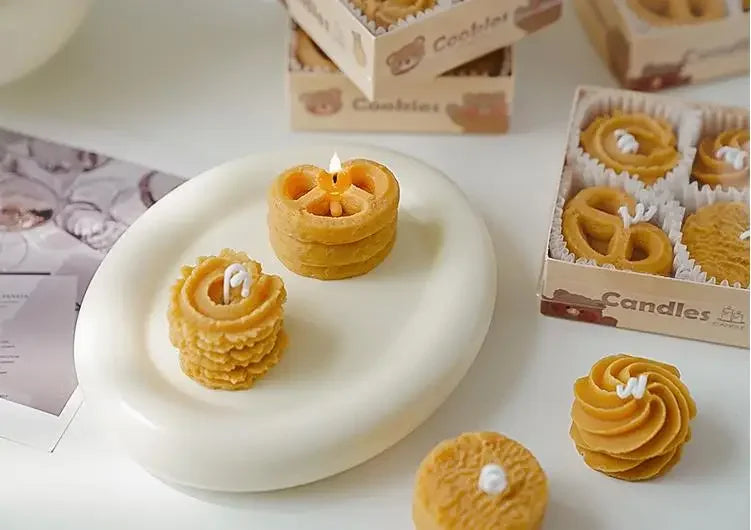 Four Cookies Aromatherapy Candles Wholesale Aromatherapy Gift Box with Gift Creative Candle Ins Style Gift Modeling Wax