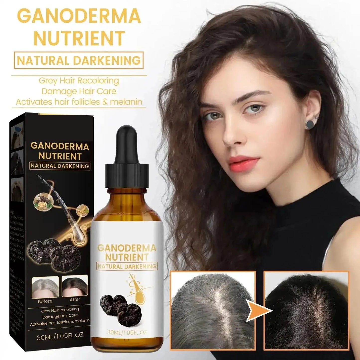Natural Anti Gray Hair Serum | Nourishing Hair Care Remedy - Repair White & Darkening Hair