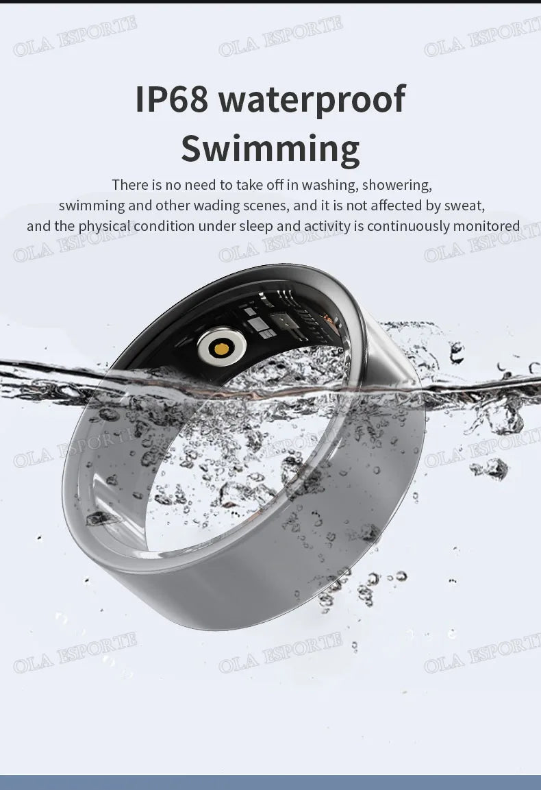 New Smart Ring Health Reminders 5ATM Waterproof Blood Oxygen Heart Rate Sleep Monitoring Sports Fashion Ring For Men Women Gift