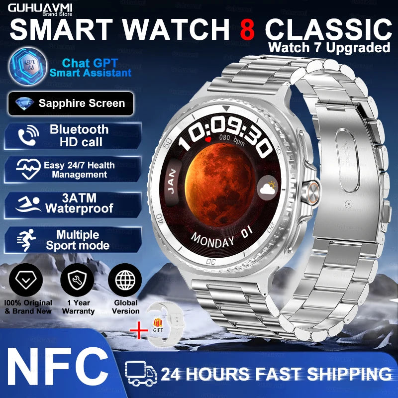 NEW Health monitoring Smart Watch 46mm1.43inch AMOLED Screen IP68 Waterproof Heart Rate Monitor blood pressure Sport SmartWatch