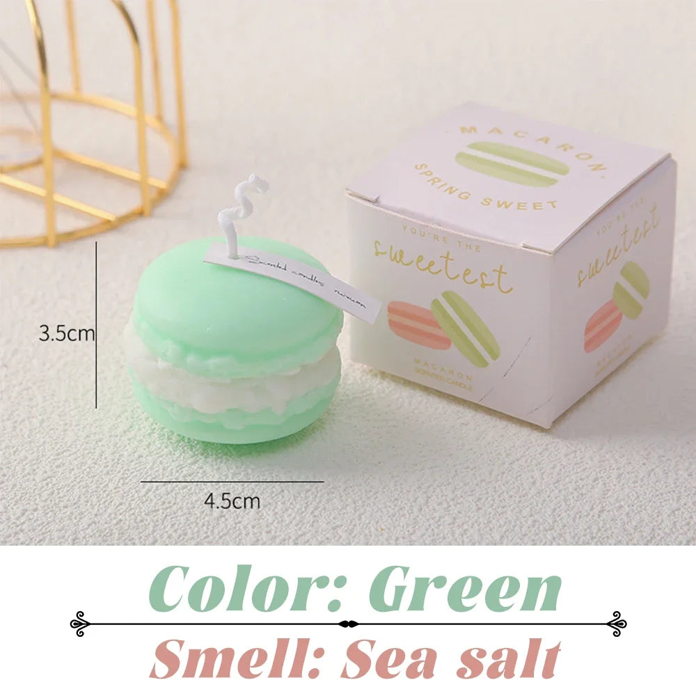 Scented Candles Macaron Shaped Aromatherapy Handmade Soy Candle Long Lasting Scent for Home Decor Air Freshener Birthday Gifts