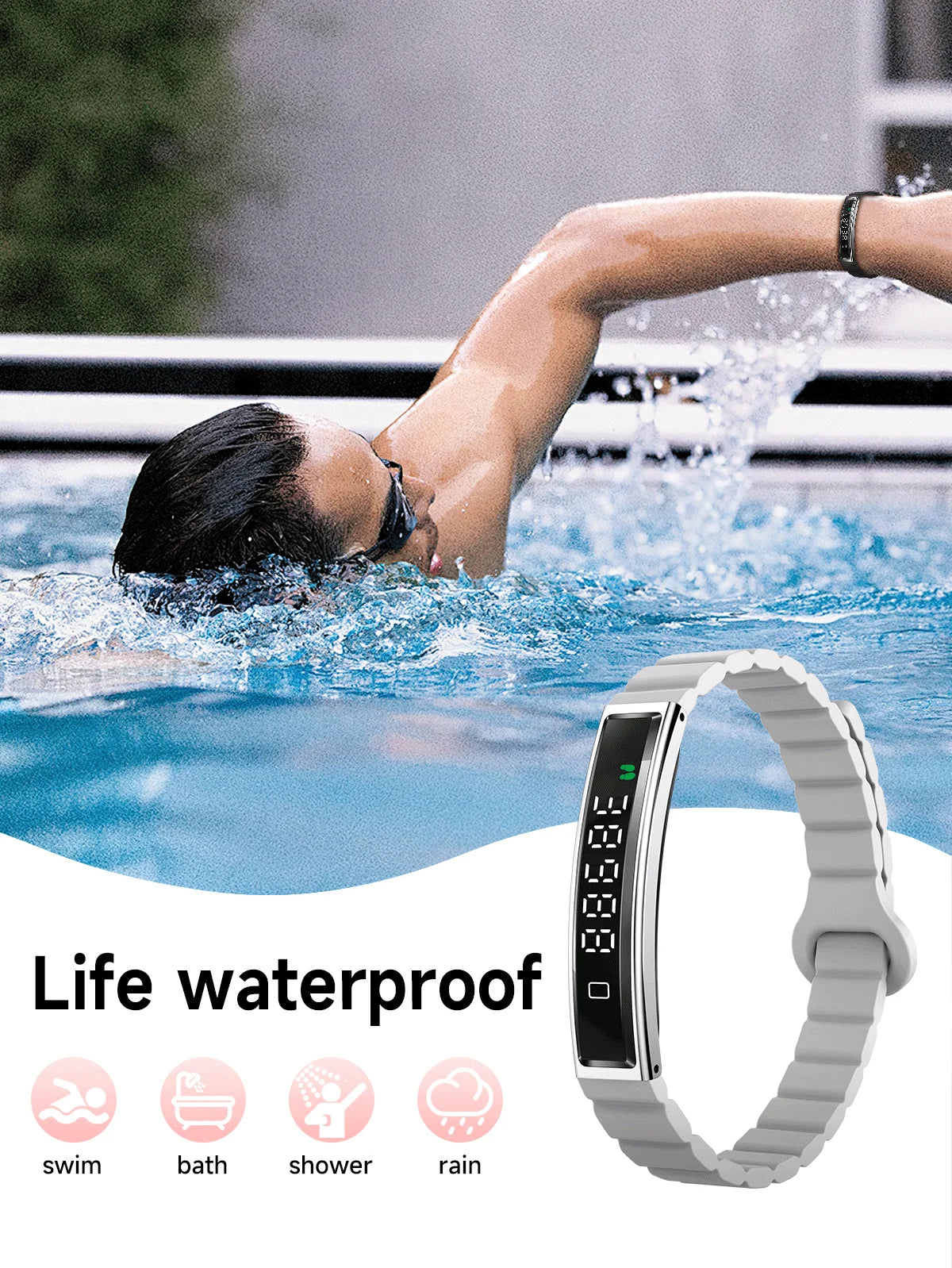 Smart Bracelet Health Sleep Pressure Monitoring Light Touch Women Men Sports Fitness Waterproof Heart Rate Tracker Wristwatch