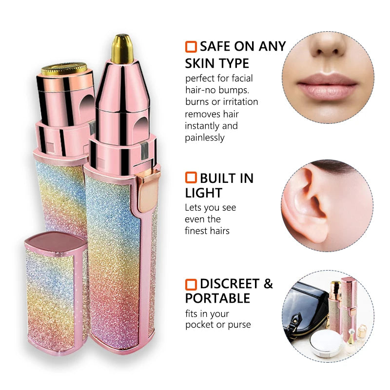 Electric Eyebrow Puller 2 IN 1 Facial Body Hair Remover Mini Portable USB Brows Eyebrow Trimmer Hair Shaver for Men& Women