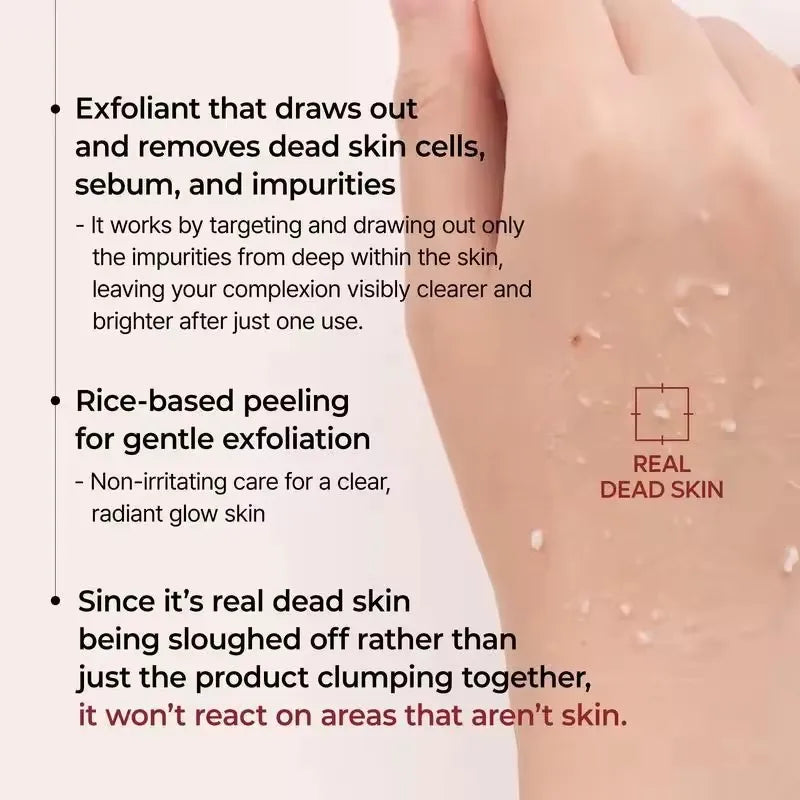 30ml Korean White And Black Rice Exfoliating Hydrating Essence Brightening Remove Dead Skin Blackhead Soften Serum Skin Care