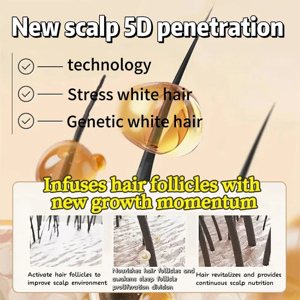 Gray-to-Black Hair Oil Restores Hair's Natural Black Pigment Nourishes Hair Follicles Reduce Breakage Soothes Scalp Adds Shine