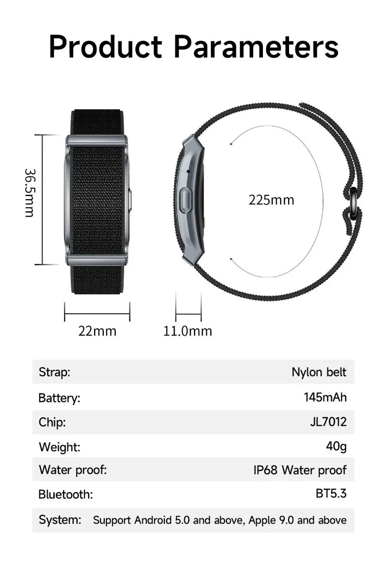 Smart Bracelet Heart Rate Blood Oxygen Health Monitoring Wristwatch Outdoor Sports Fitness Tracker SmartWatch For Men Women
