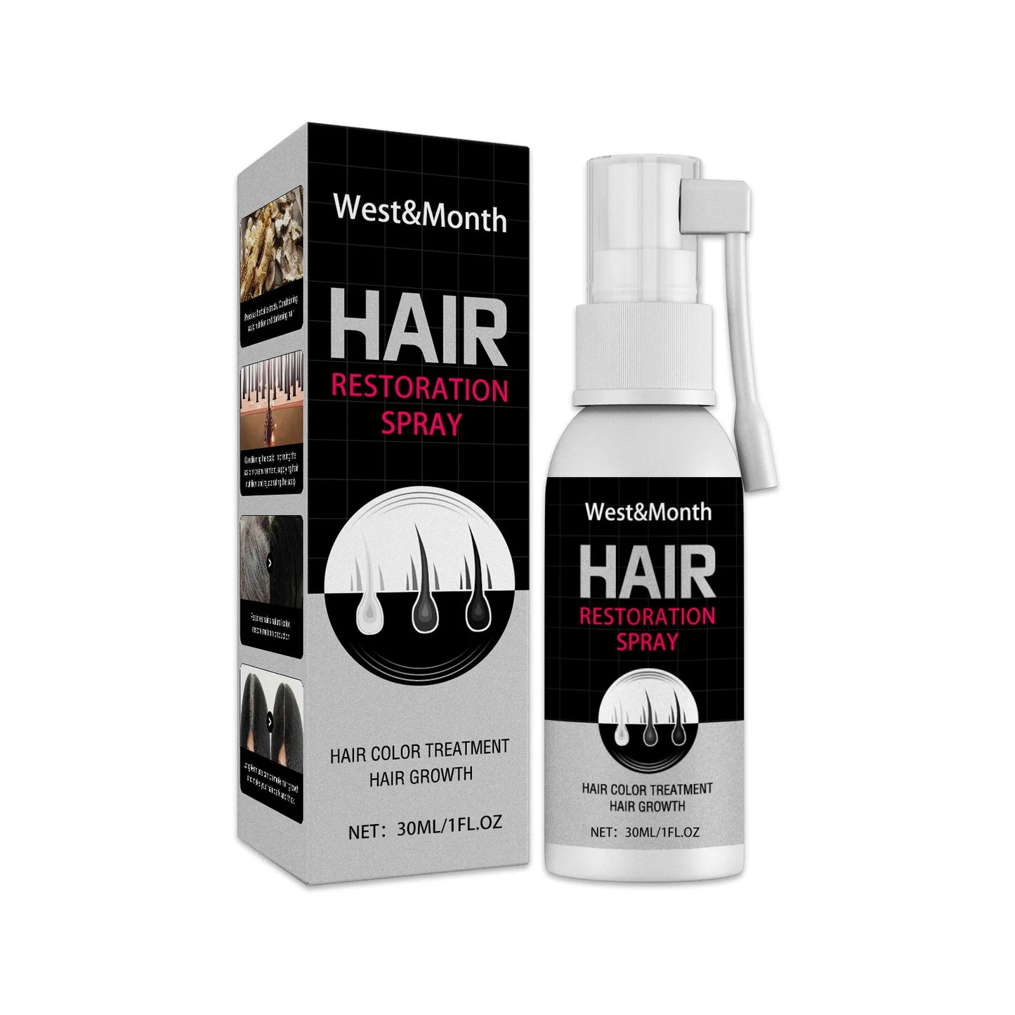 Black Hair Spray Natural Black Hair White Hair Coverage Colour Showing Long Lasting Smooth Strong Hair Botanical Herbal Spray
