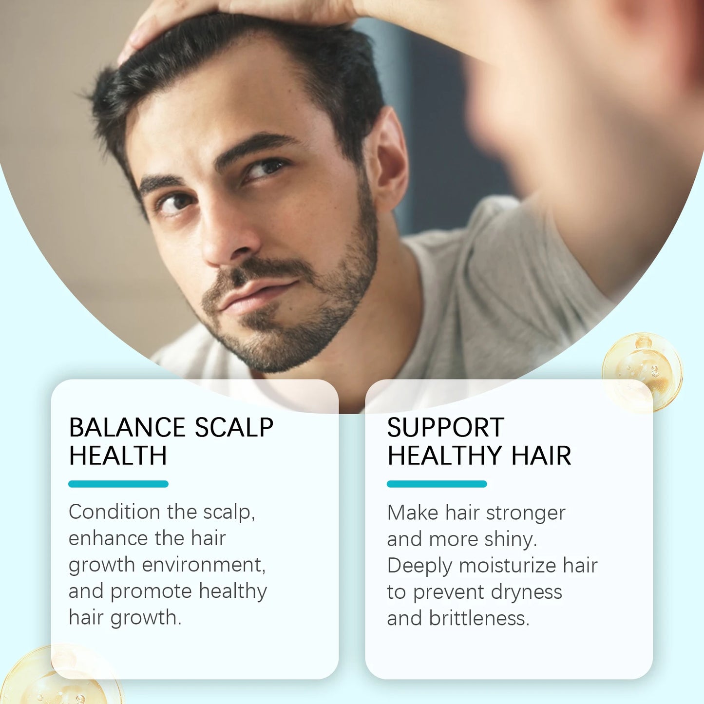 Hair Care Serum Grey hair Serum White Hairs Essence Anti-gray Hair Improve Hair Color Care Soft Black Daily Hair Care 30ML