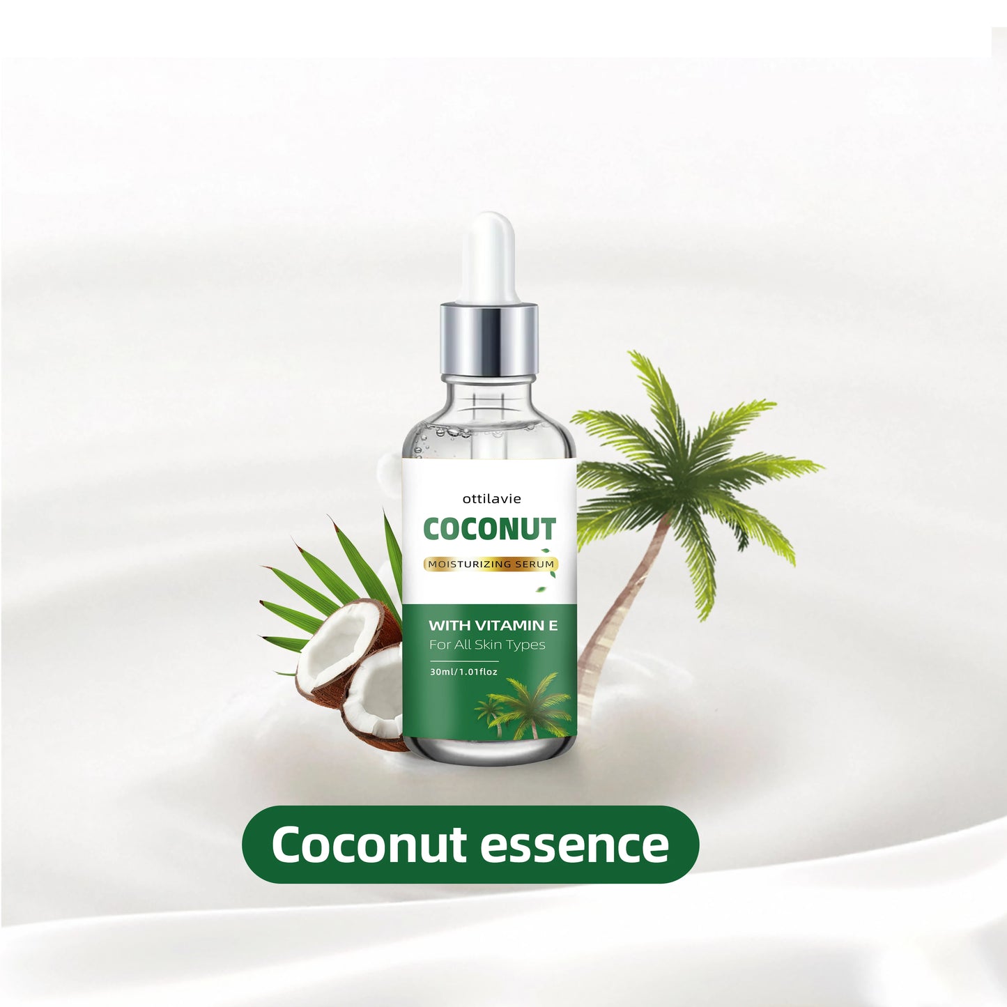 Coconut Essence with Vitamin E & Hyaluronic Acid – 24-Hour Hydration for All Skin Types, Day & Night Nourishment