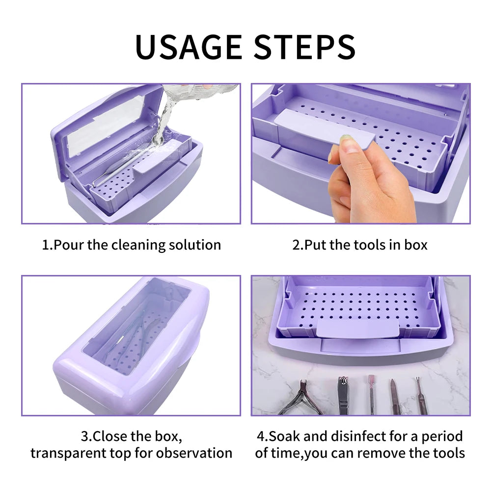 Dental Instrument Sterilizer Tray Disinfection Box Burs Tweezers Sterilizing Box Nail Manicure Implement Sanitize Clean Tools