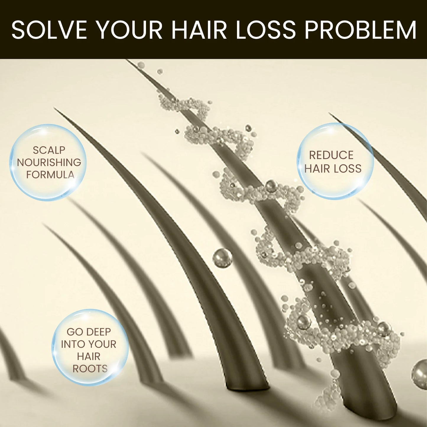 Natural antigen serum: Recover dark hair within 7 days and prevent 98% gray hair appearance - Plant extract