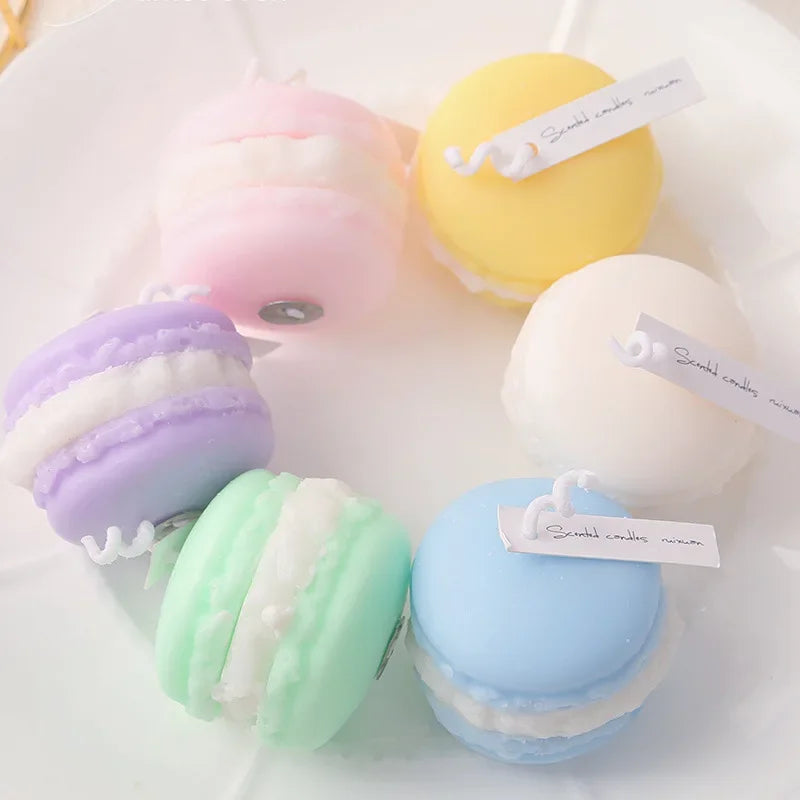 Scented Candles Macaron Shaped Aromatherapy Handmade Soy Candle Long Lasting Scent for Home Decor Air Freshener Birthday Gifts
