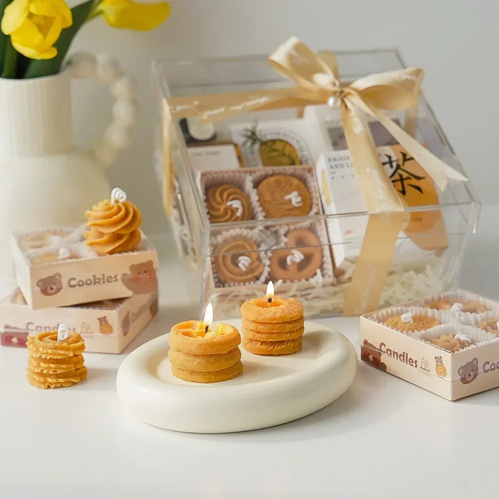 Four Cookies Aromatherapy Candles Wholesale Aromatherapy Gift Box with Gift Creative Candle Ins Style Gift Modeling Wax