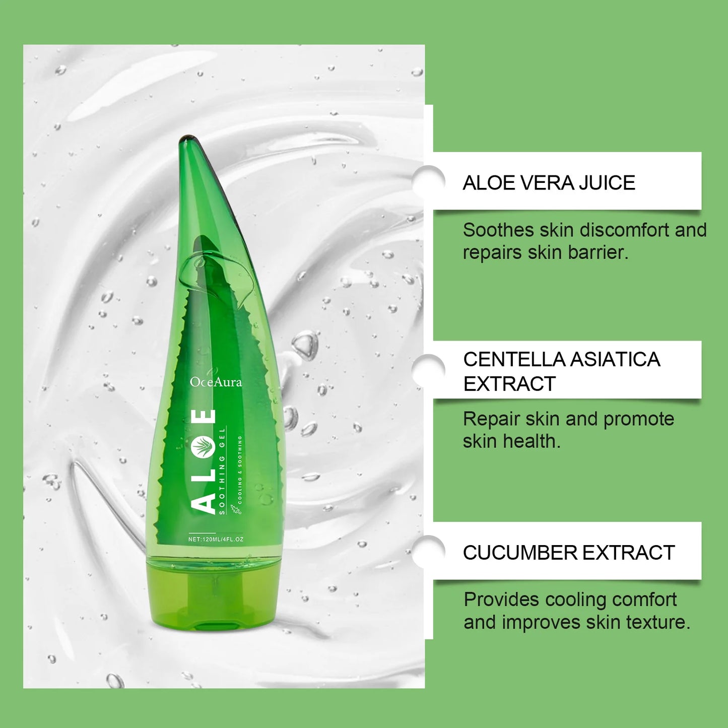 120ml Natural Organic Aloe Vera Gel Skin Lightening Moisturizing Tone Acne-removing Aloe Vera Gel After-sun Moisturizing Cream