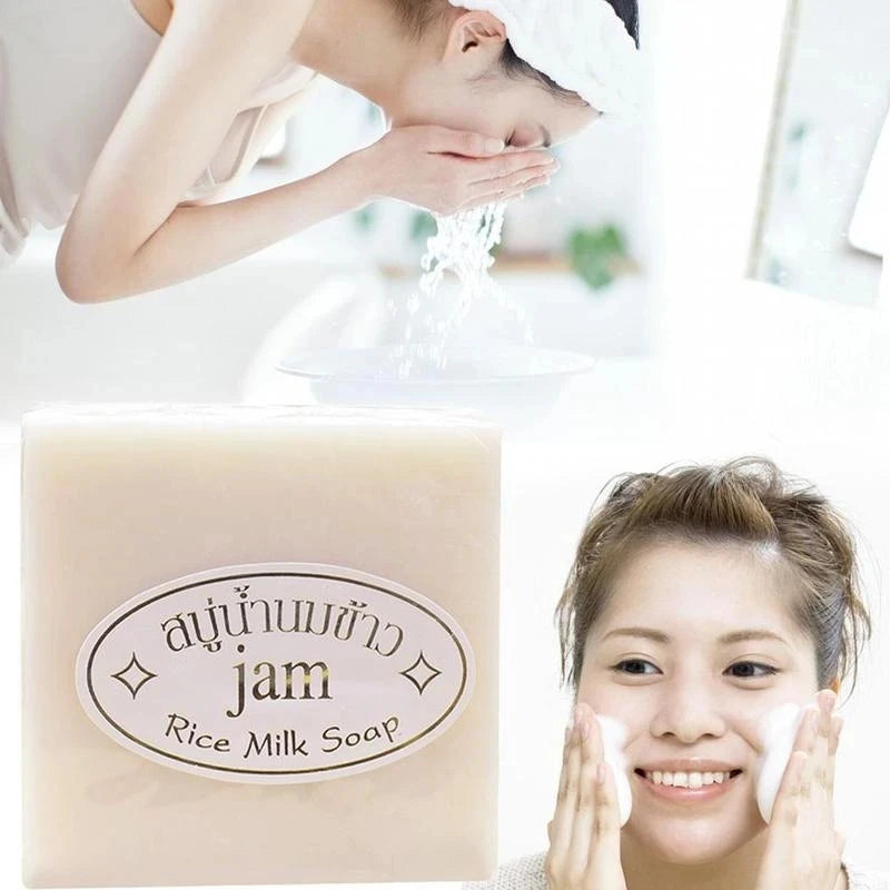10pcs Thailand Rice Milk Soap 65g Original Thailand Handmade Soap Rice Milk Soap Goat Milk Soap Rice Soap for Face
