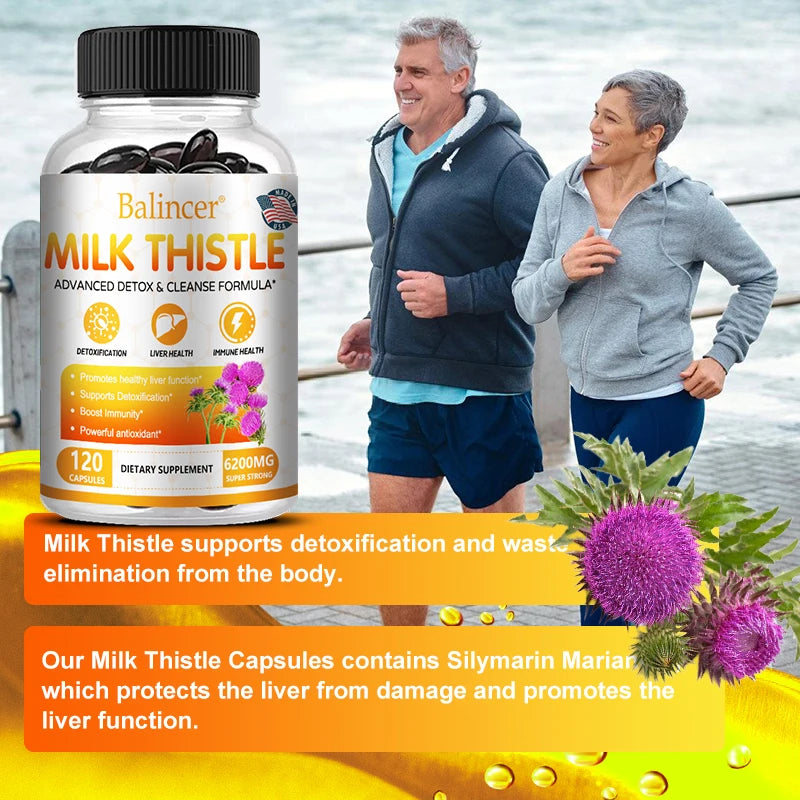 Balincer Liver Detox Cleanse - with Milk Thistle - Improves Liver Function, Supports Fat Metabolism, Antioxidant - 120 Capsules